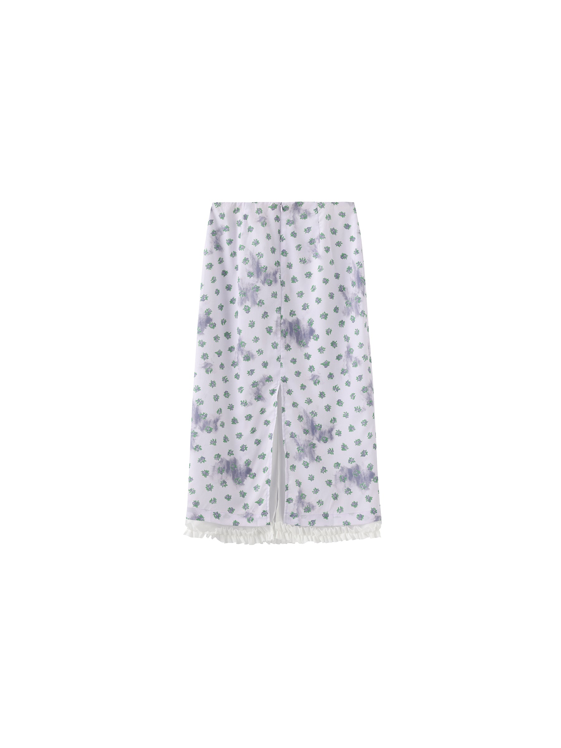 Lace Patchwork Floral Printed Skirt-16