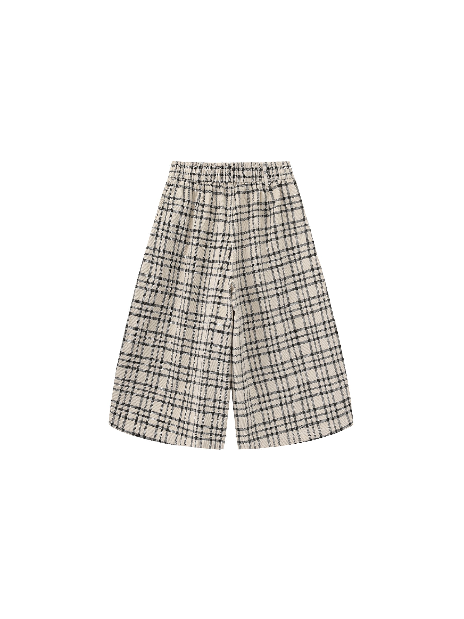 Vintage Plaid Curved Cropped Trousers-14
