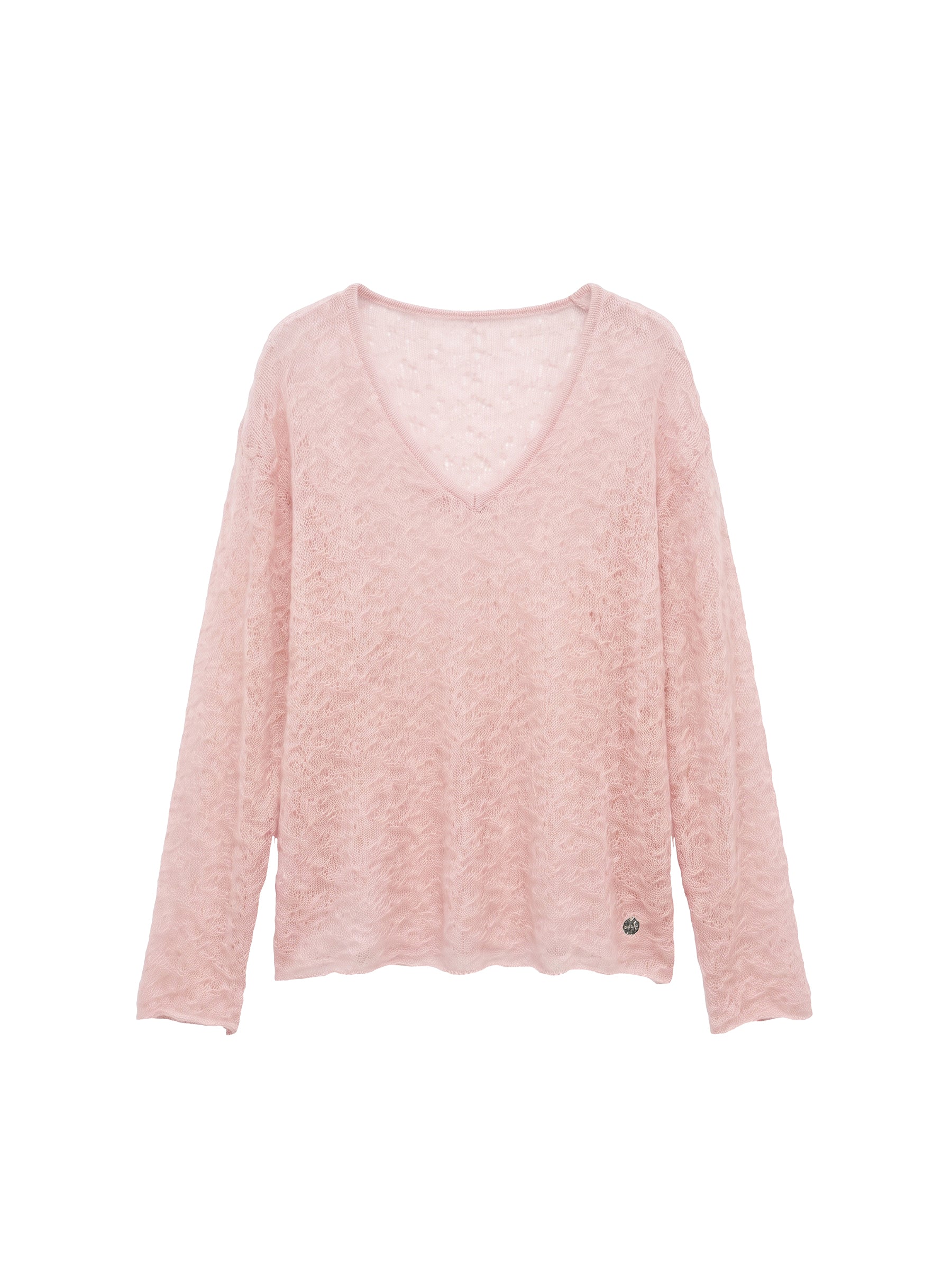 CUBIC Mohair Wool V-Neck Knit Top-14