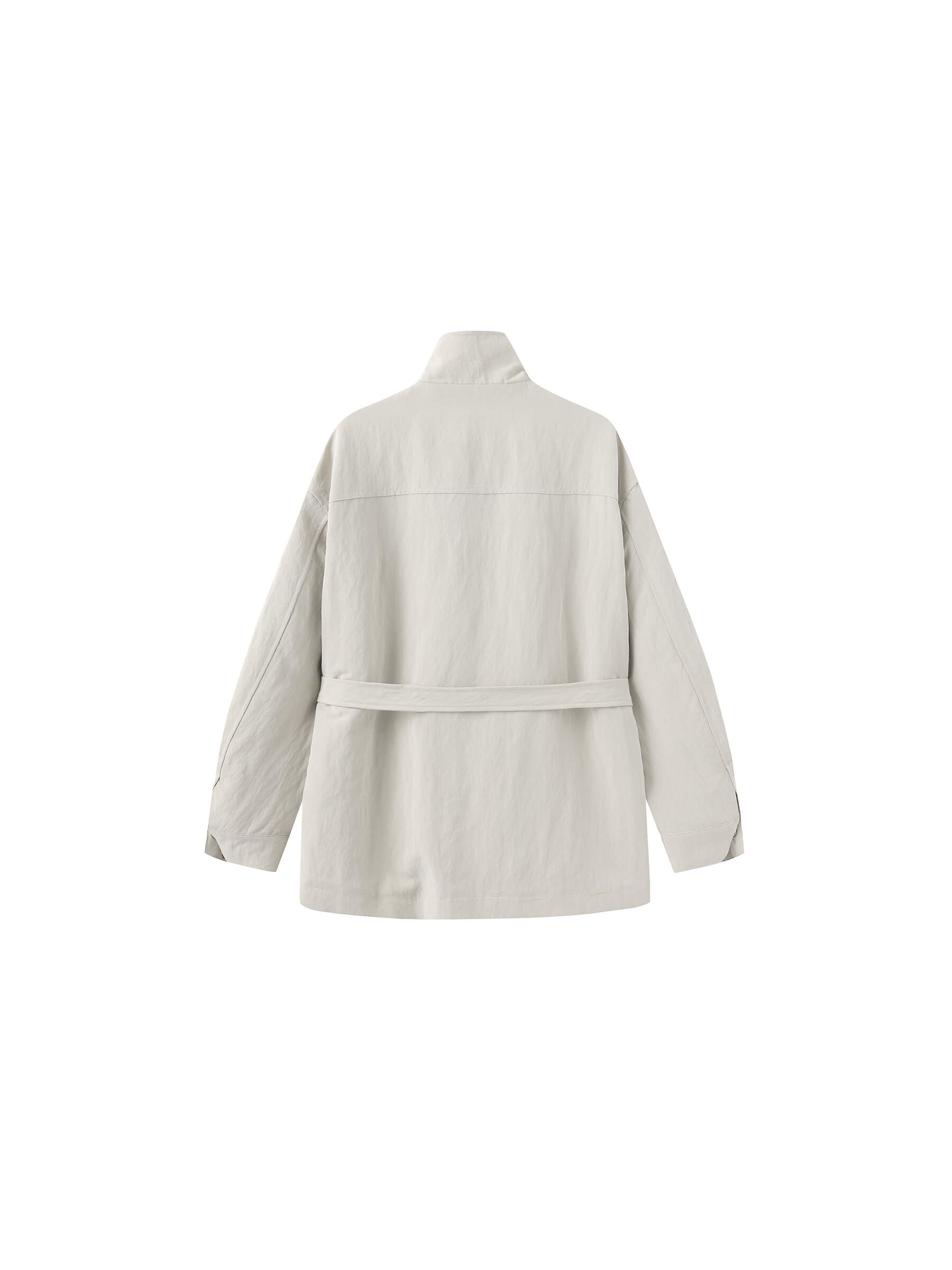 Oversized Funnel Neck Cropped Cargo Jacket-16
