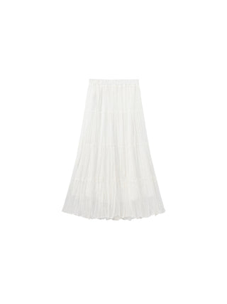 CUBIC Textured A-Line Embroidered Skirt(Pre order: 7 days)
