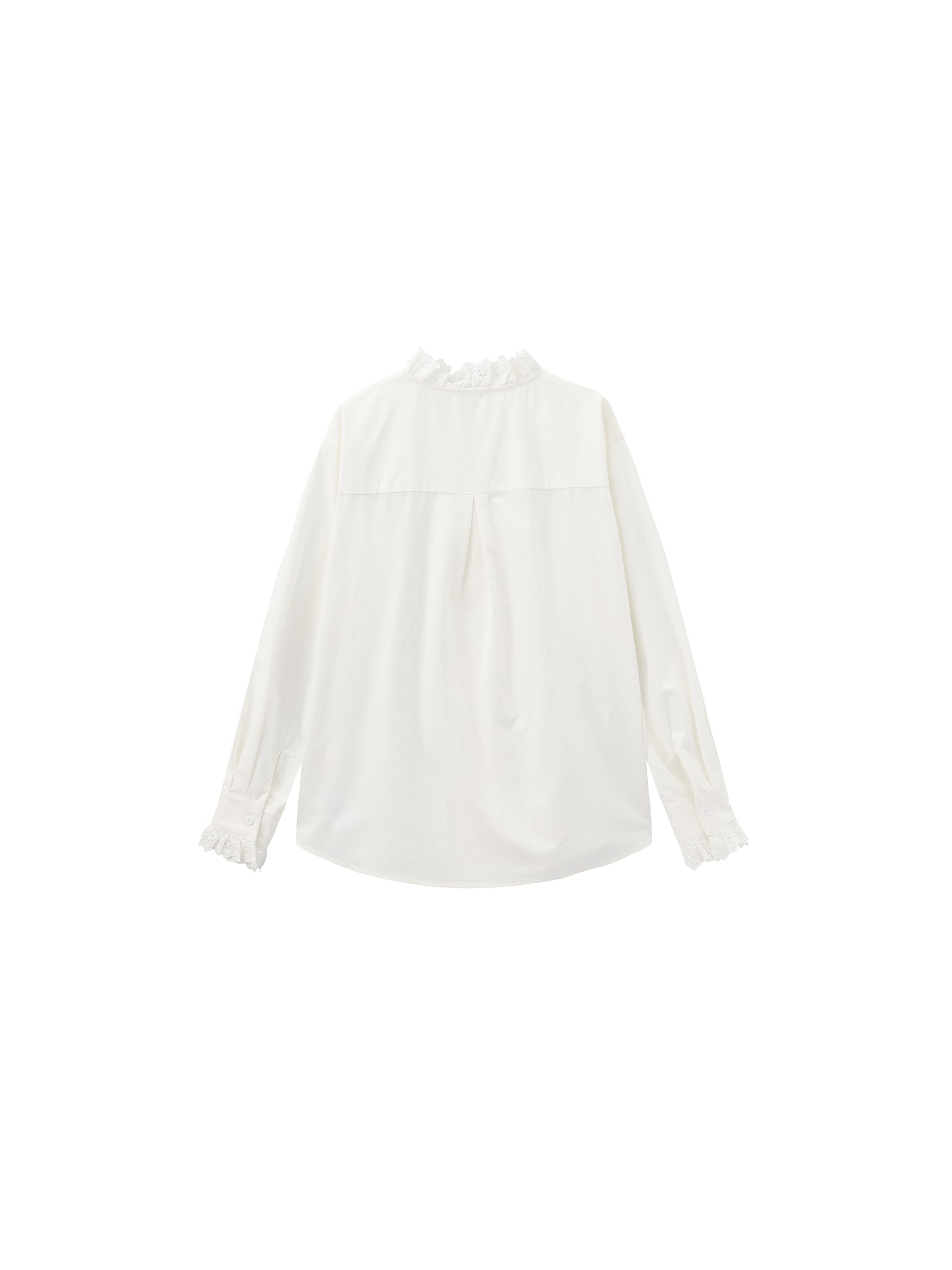 CUBIC Lace-Trimmed Linen Long-Sleeve Shirt-14