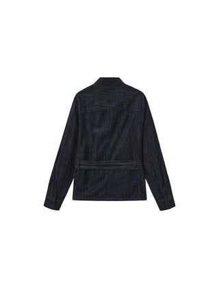 100% Cotton Vintage Denim Slim-Fit Waist-Defined Shirt