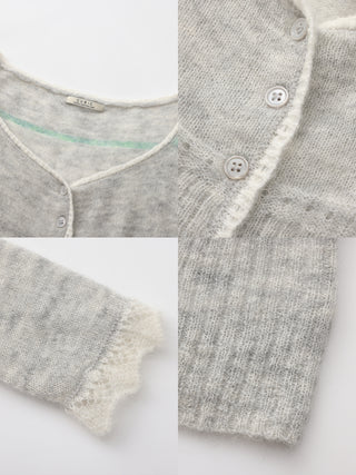 CUBIC Contrast Wool Blend Lace Cardigan