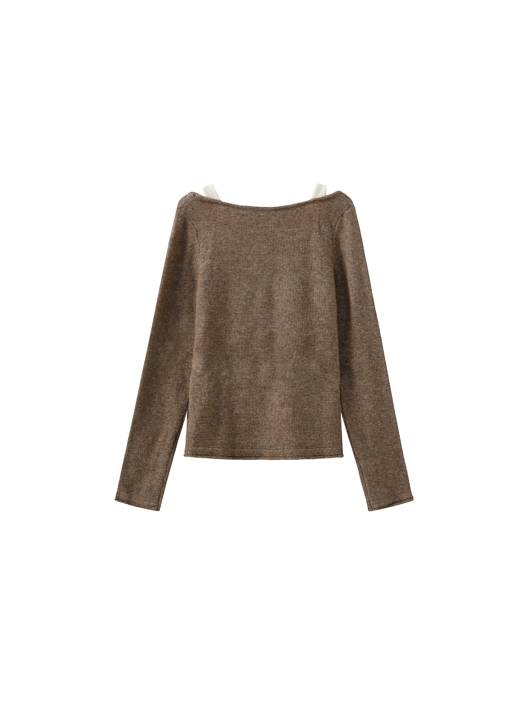 Classic Boat Neck Faux-Layer Top-14