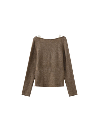 Classic Boat Neck Faux-Layer Top
