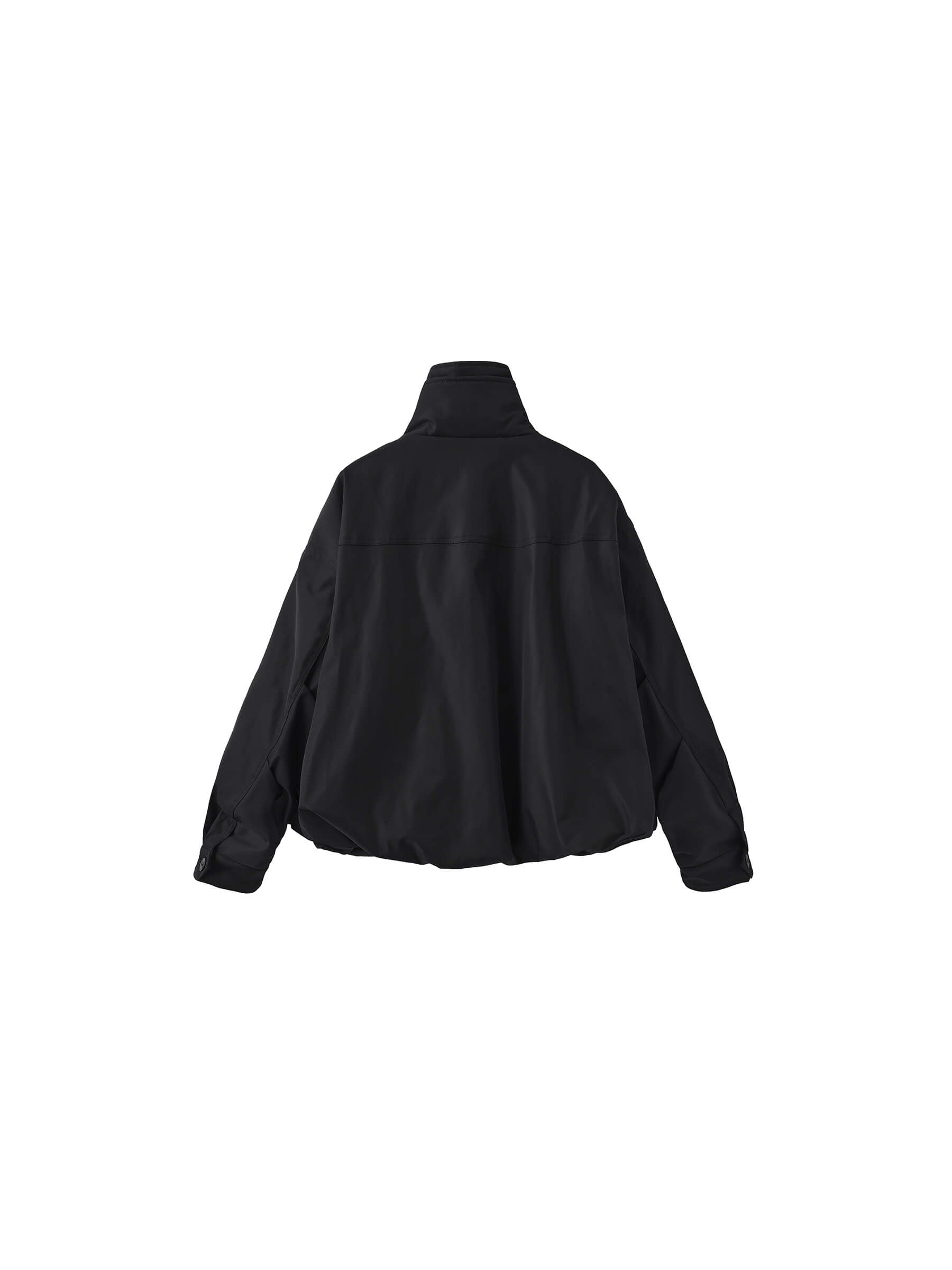 Short High Collar Zip Up Down Coat-7