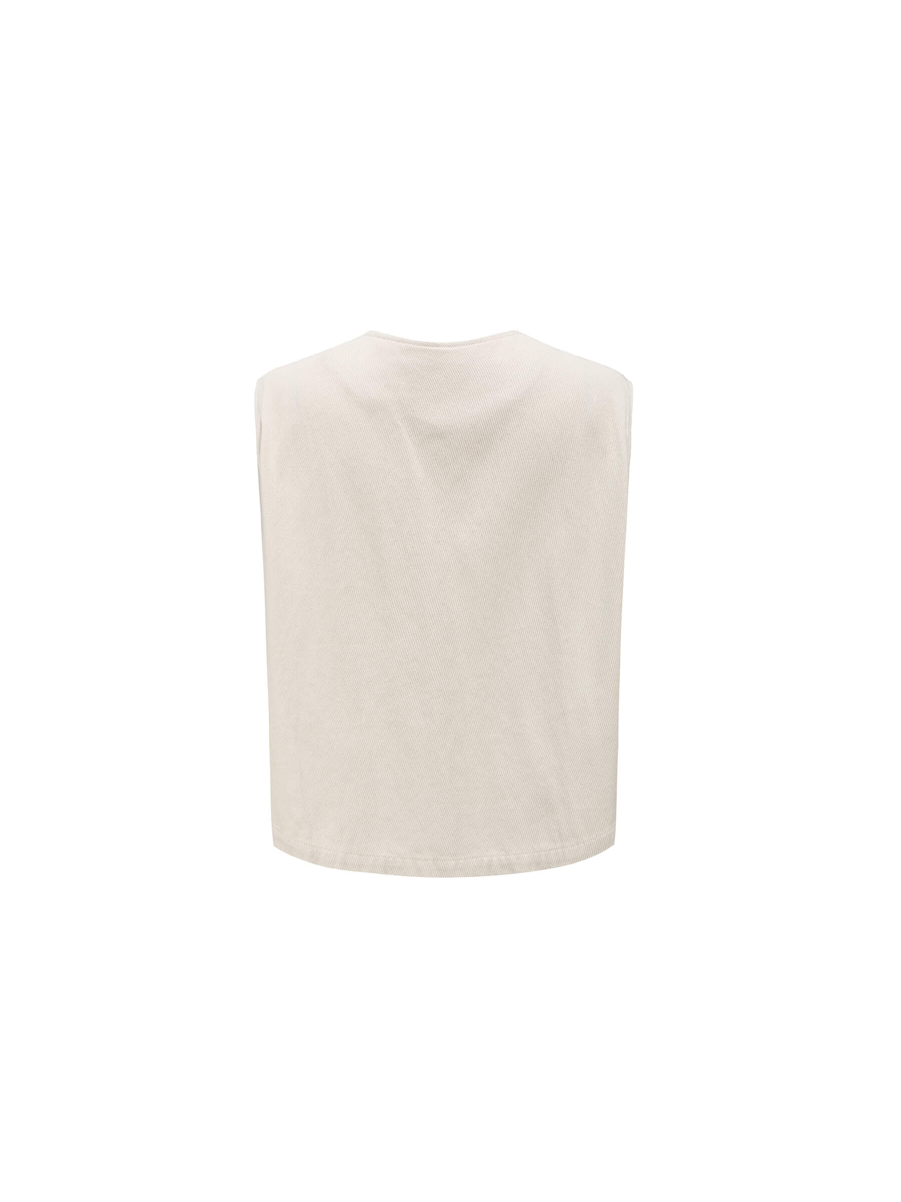 Cropped Double Breasted Twill Waistcoat-16