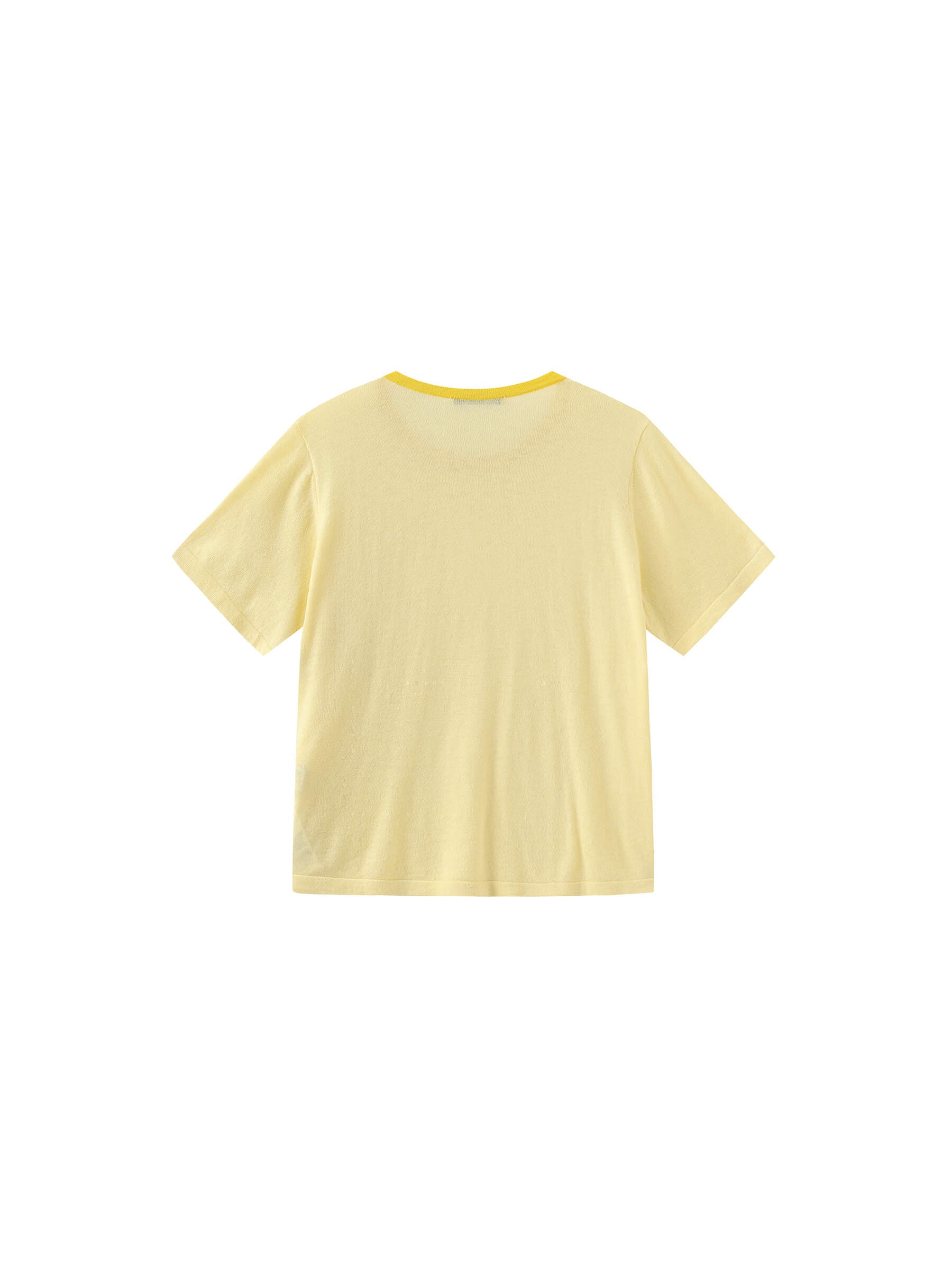 Contrast Color T-shirt with Wool Blend-16