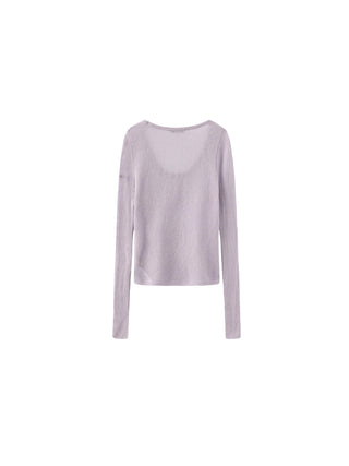 Crew Neck Slim-Fit Knitted Top