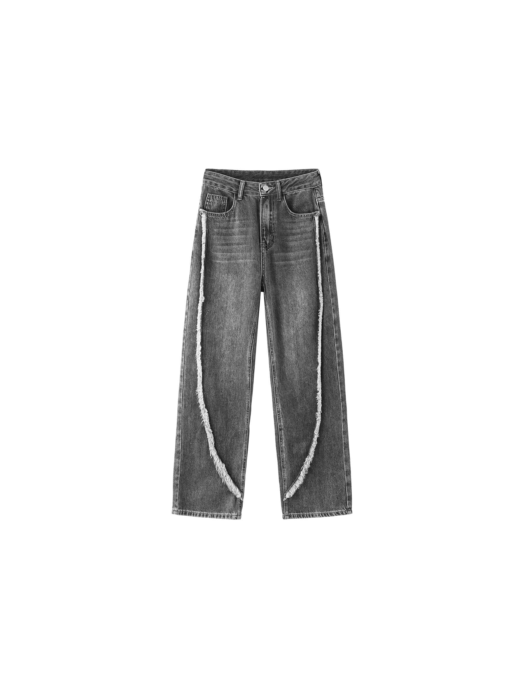 Straight Leg Distressed Detailed Jeans-15