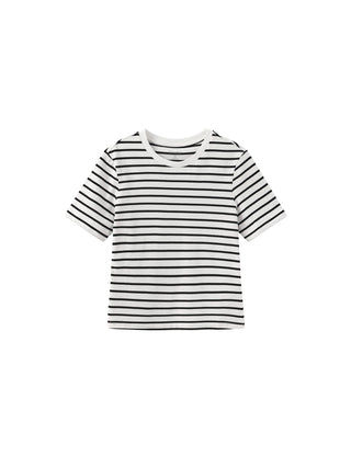 C by CUBIC Striped Basic Cotton T-Shirt