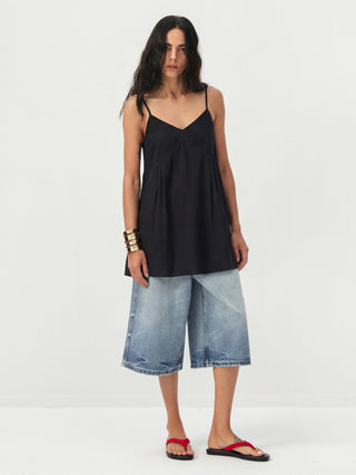 CUBIC Lyocell-Blend V-Neck Pleated Camisole