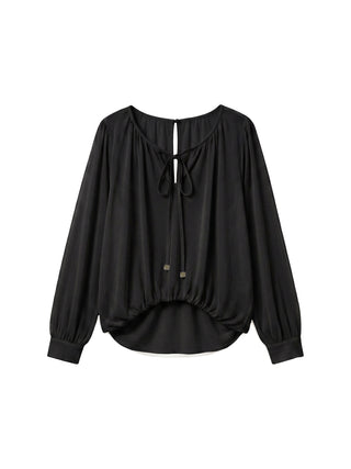 CUBIC Tie Neck Batwing Blouse