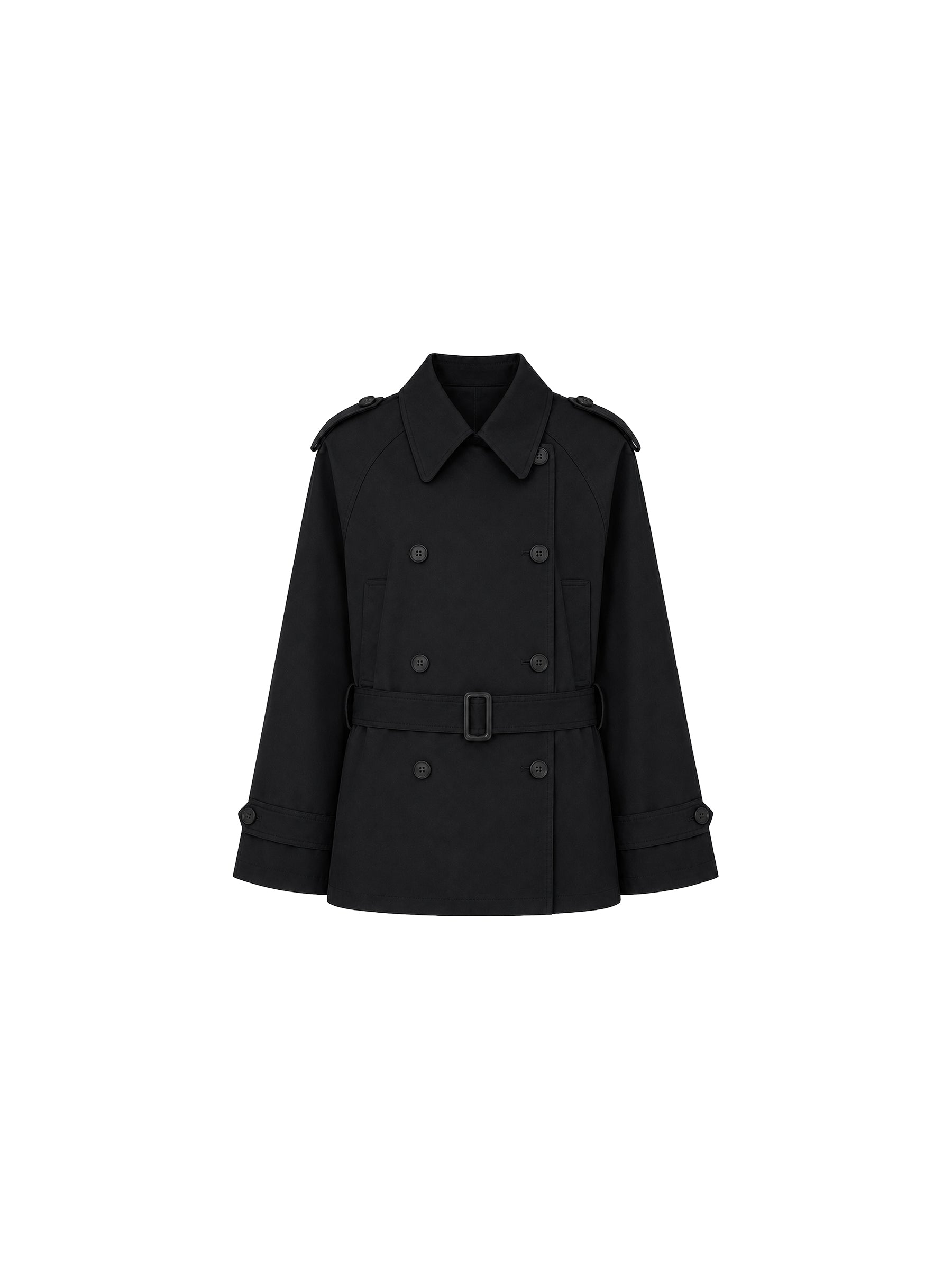 CUBIC Belted Double-Breasted Trench Jacket-15
