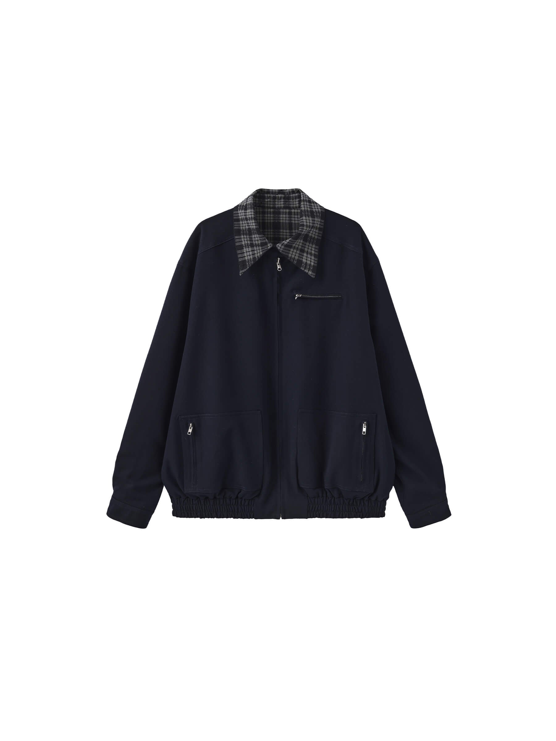 Reversible Jacket with Color-Block Collar-17