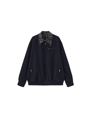 Reversible Jacket with Color-Block Collar