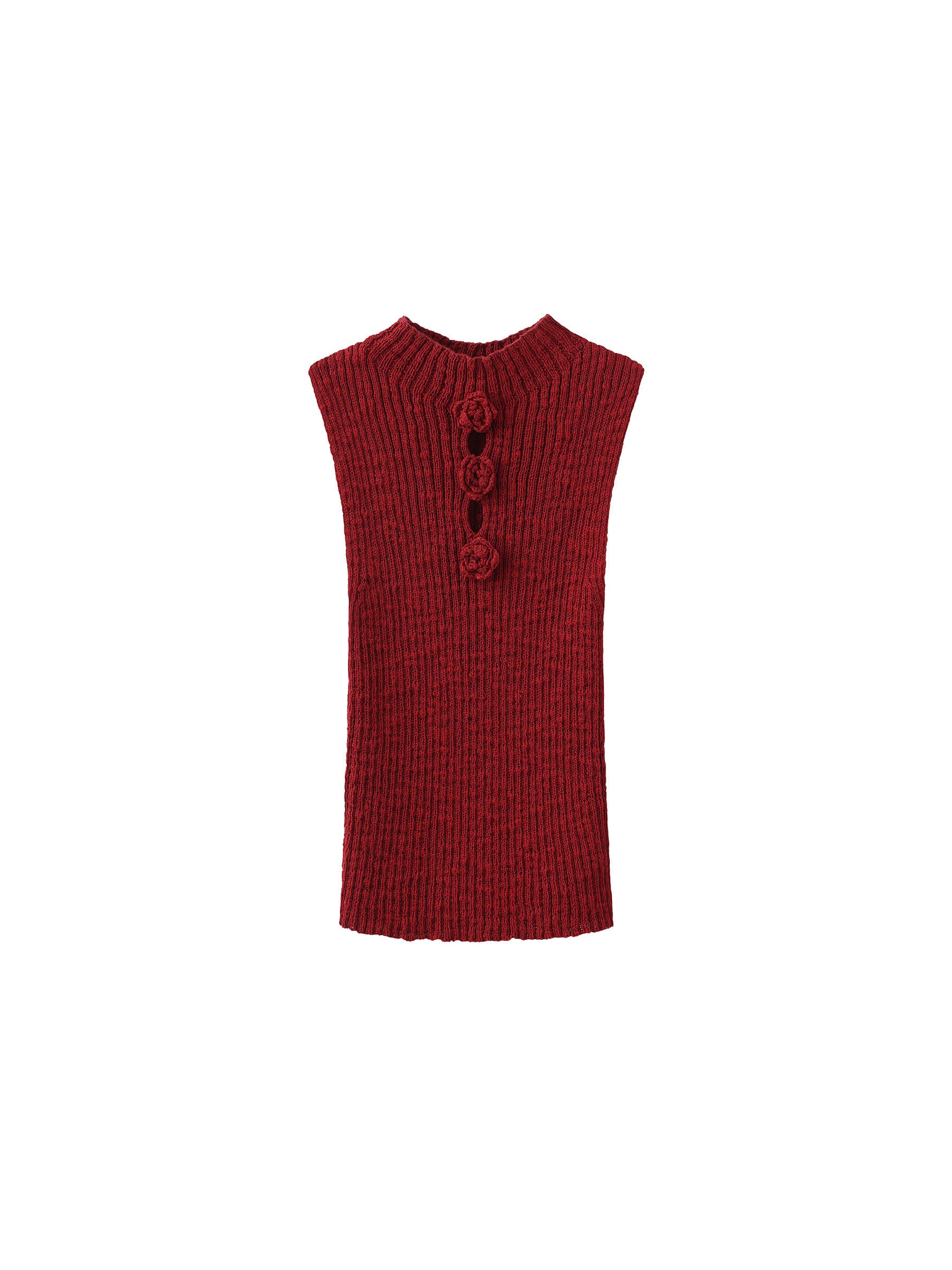 Flower 3D Sleeveless Knit Top-15