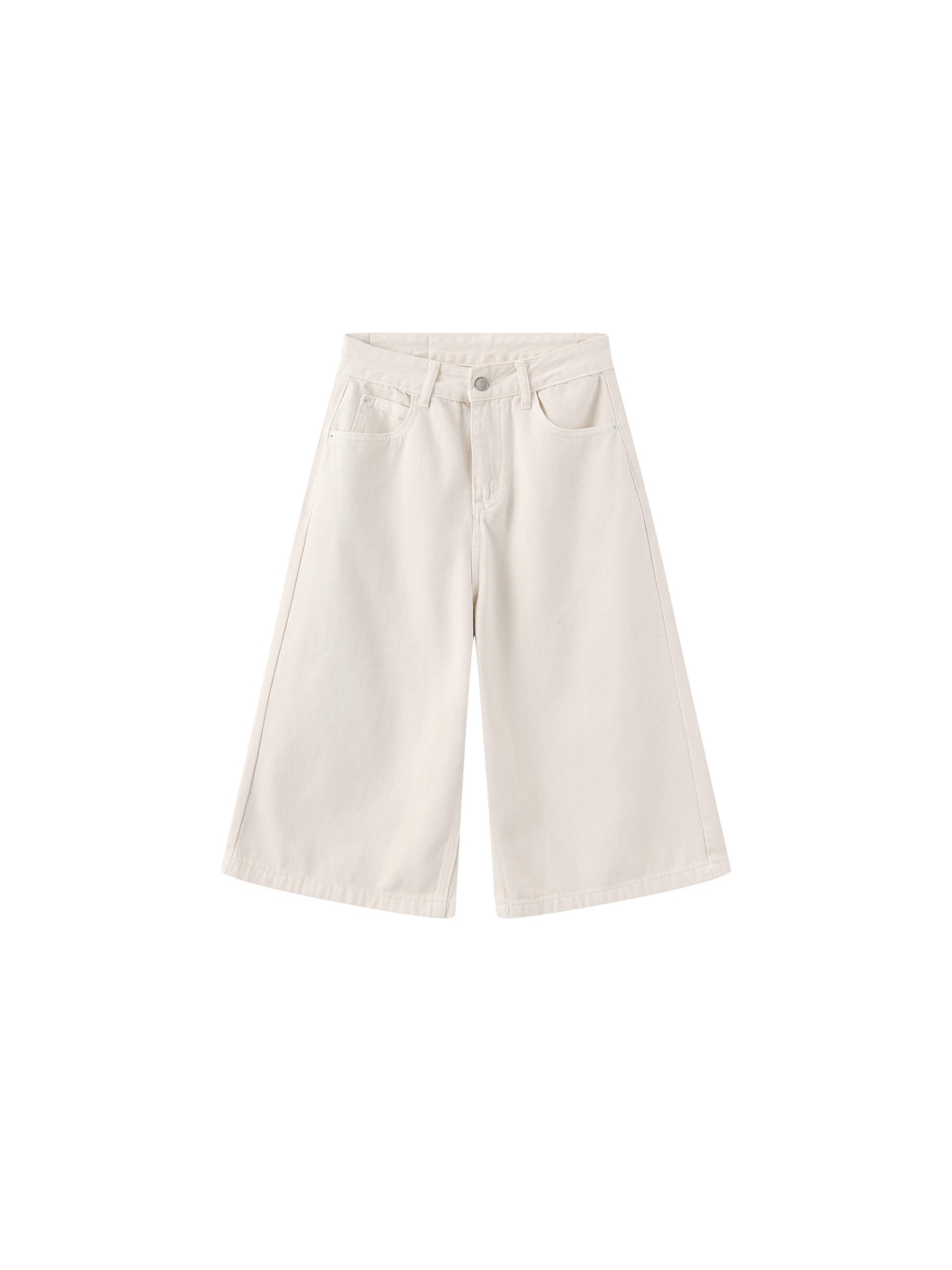Loose Fit Knee-Length Denim Shorts-15