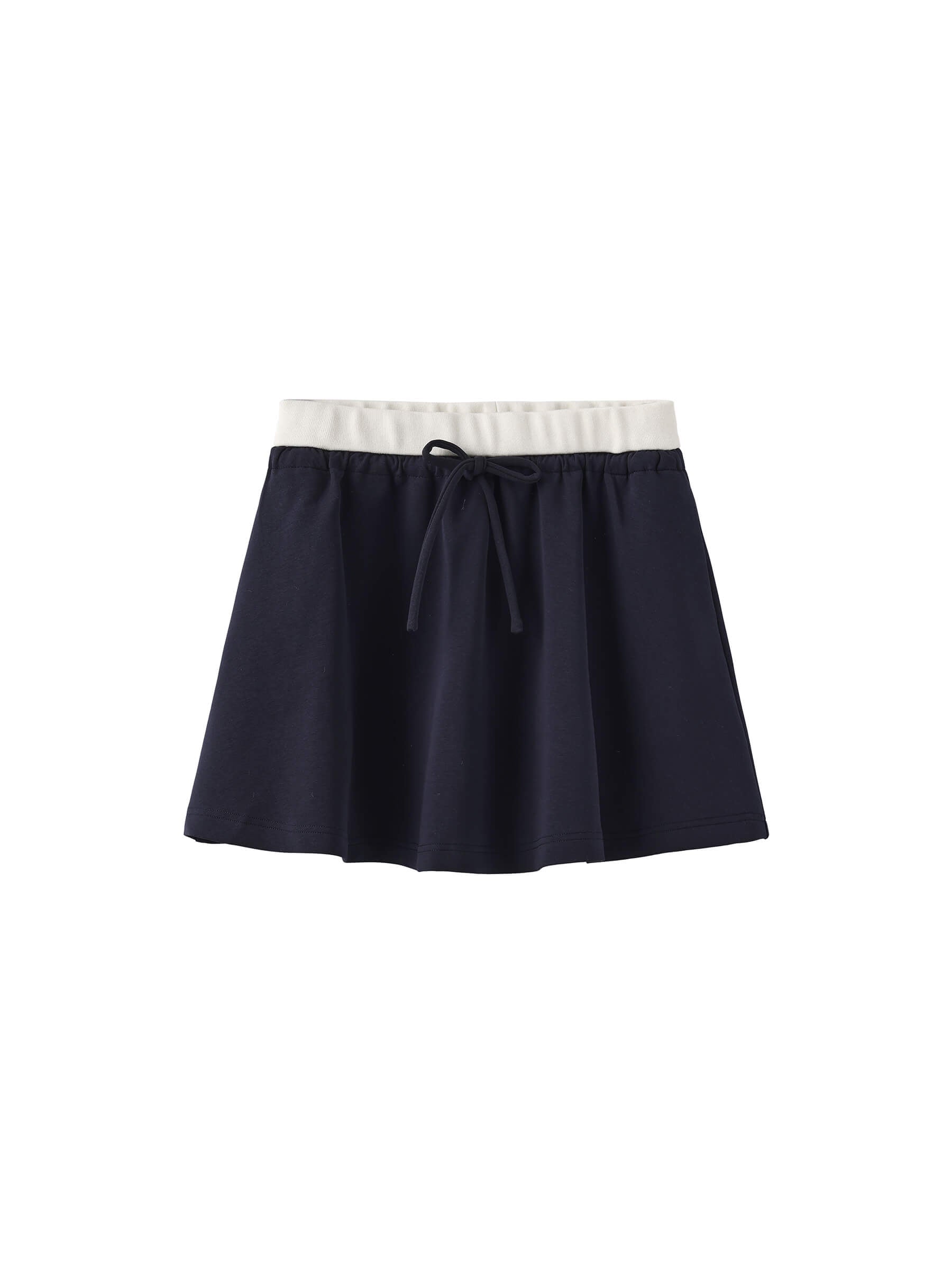 Drawstring Waist A-line Sweat Skirt-17