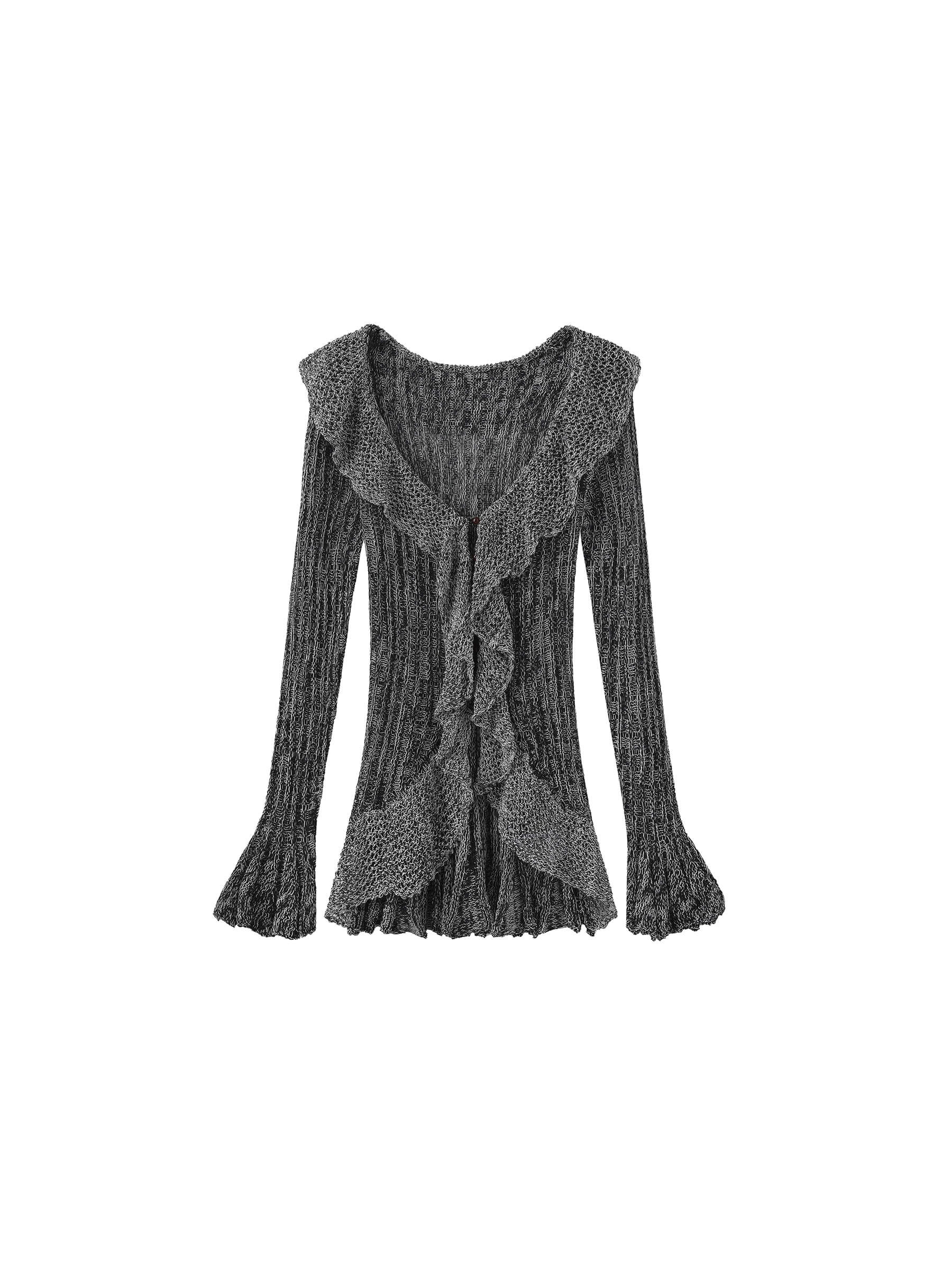 Special Yarn Hollowed Long Sleeves Knit Top-17