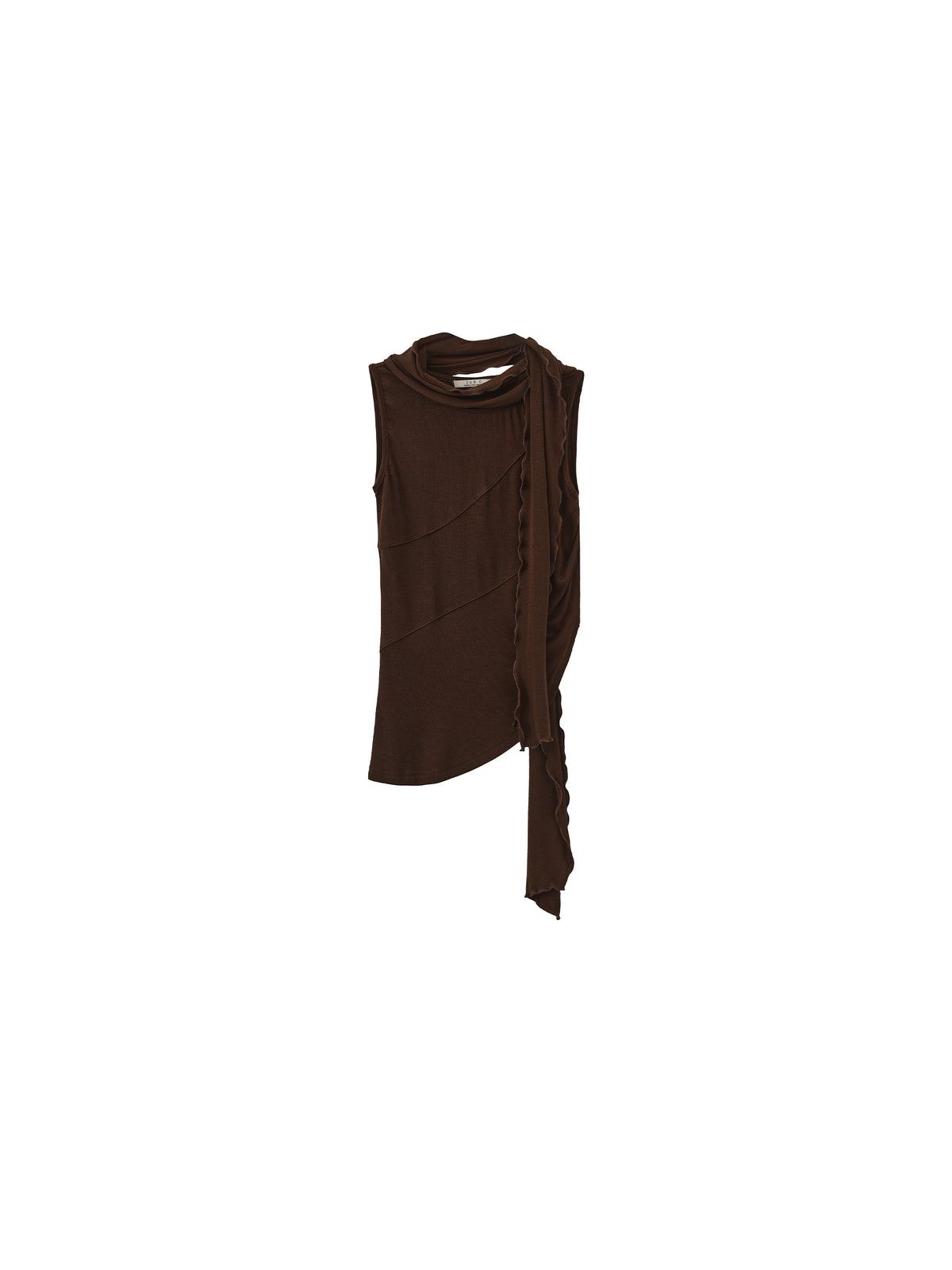 Asymmetrical Tie-Neck Flowy Sleeveless Top-15
