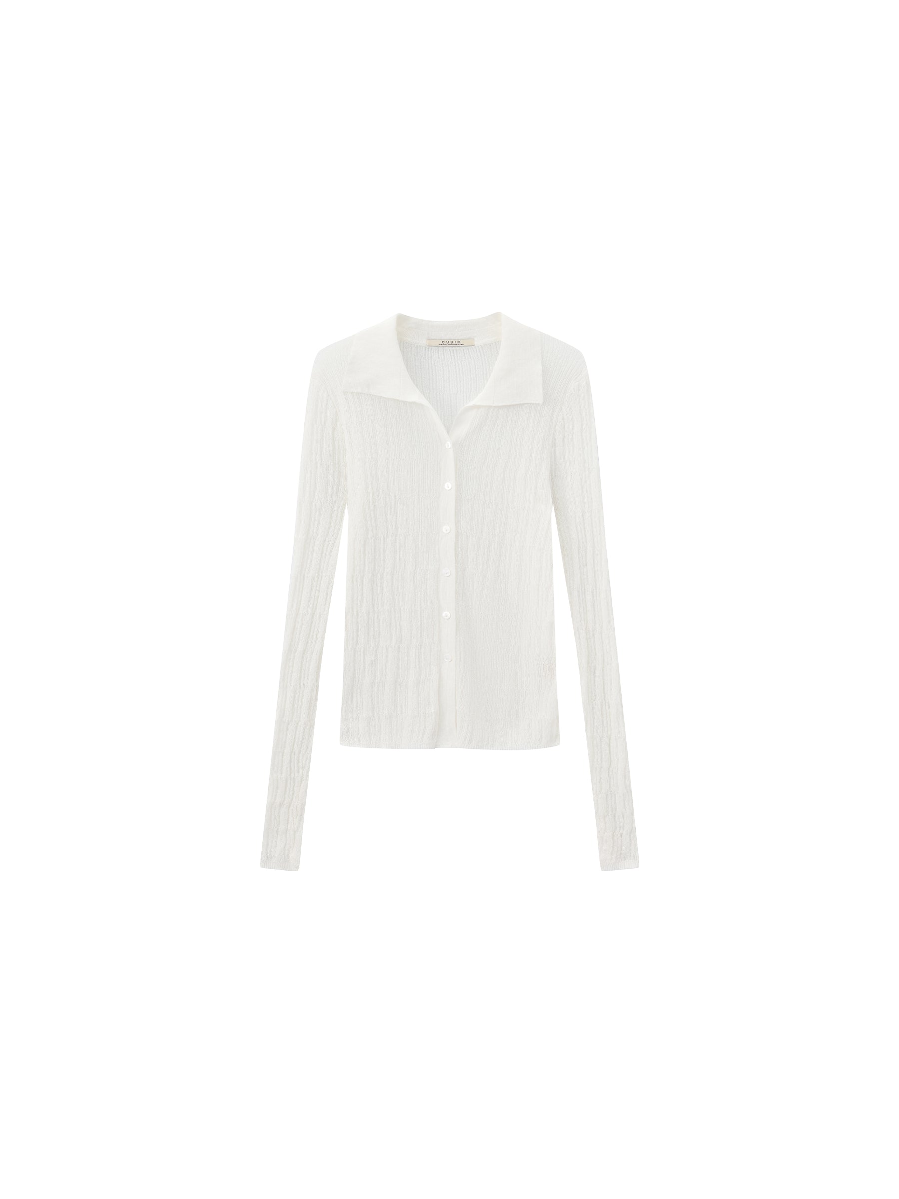 CUBIC Linen Collared Long-Sleeved Knit Sweater-15