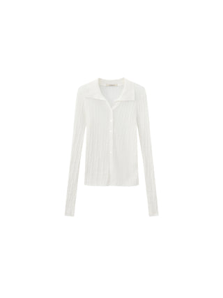 CUBIC Linen Collared Long-Sleeved Knit Sweater