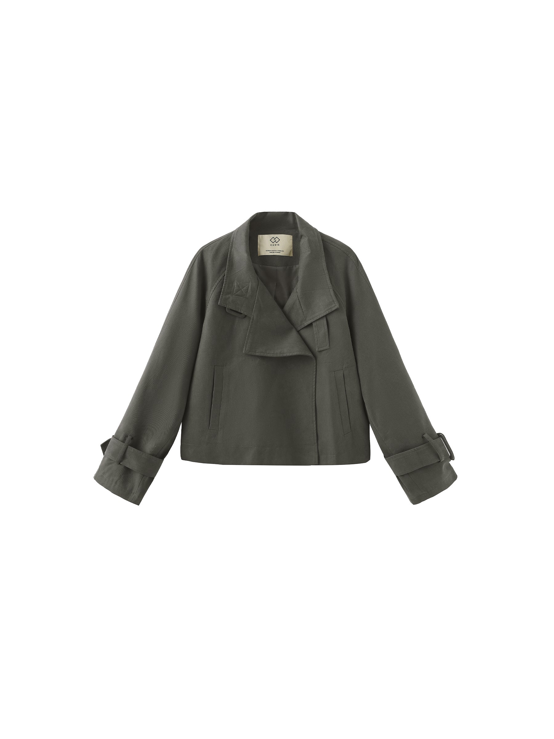 Overlay Cropped Trench Coat-15
