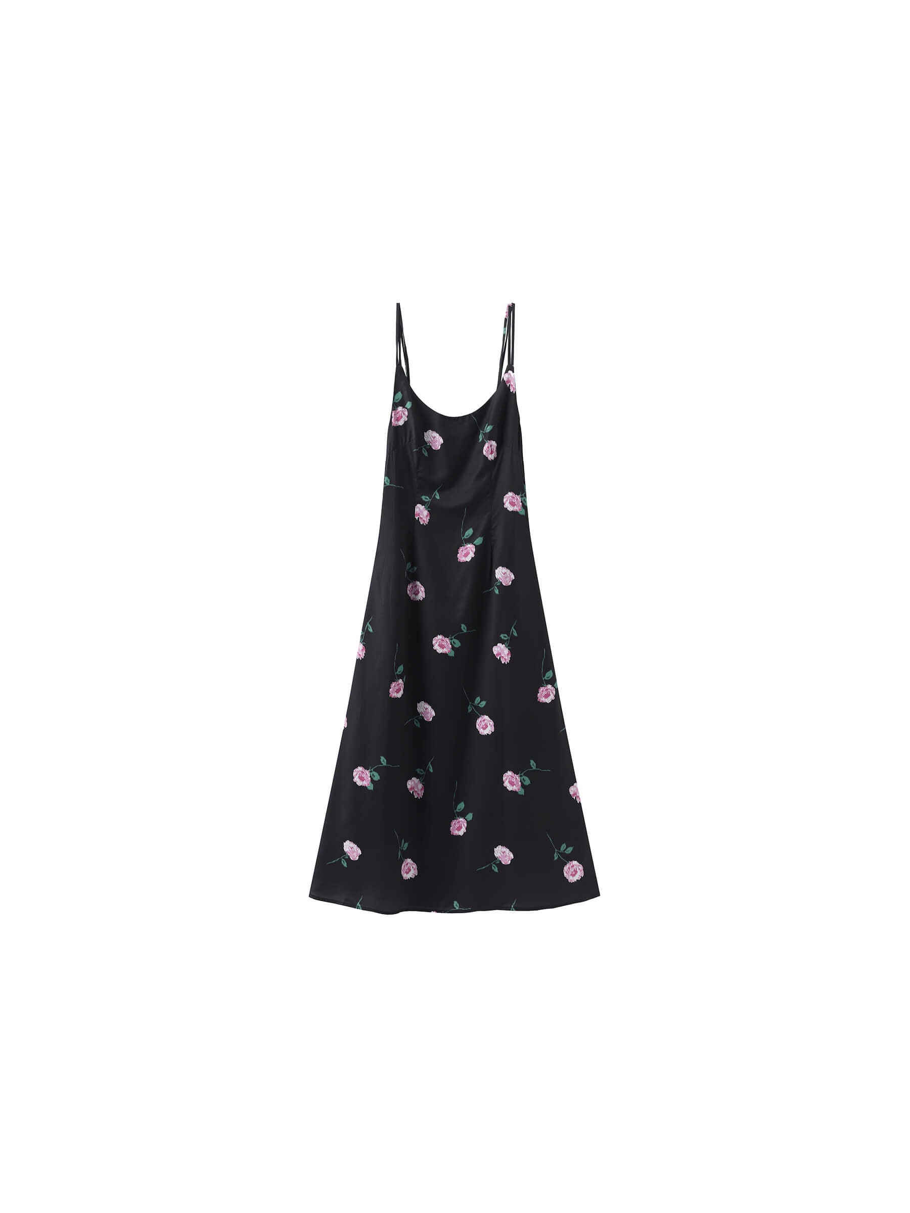 Rose Printed Fitted Sling Dress-11