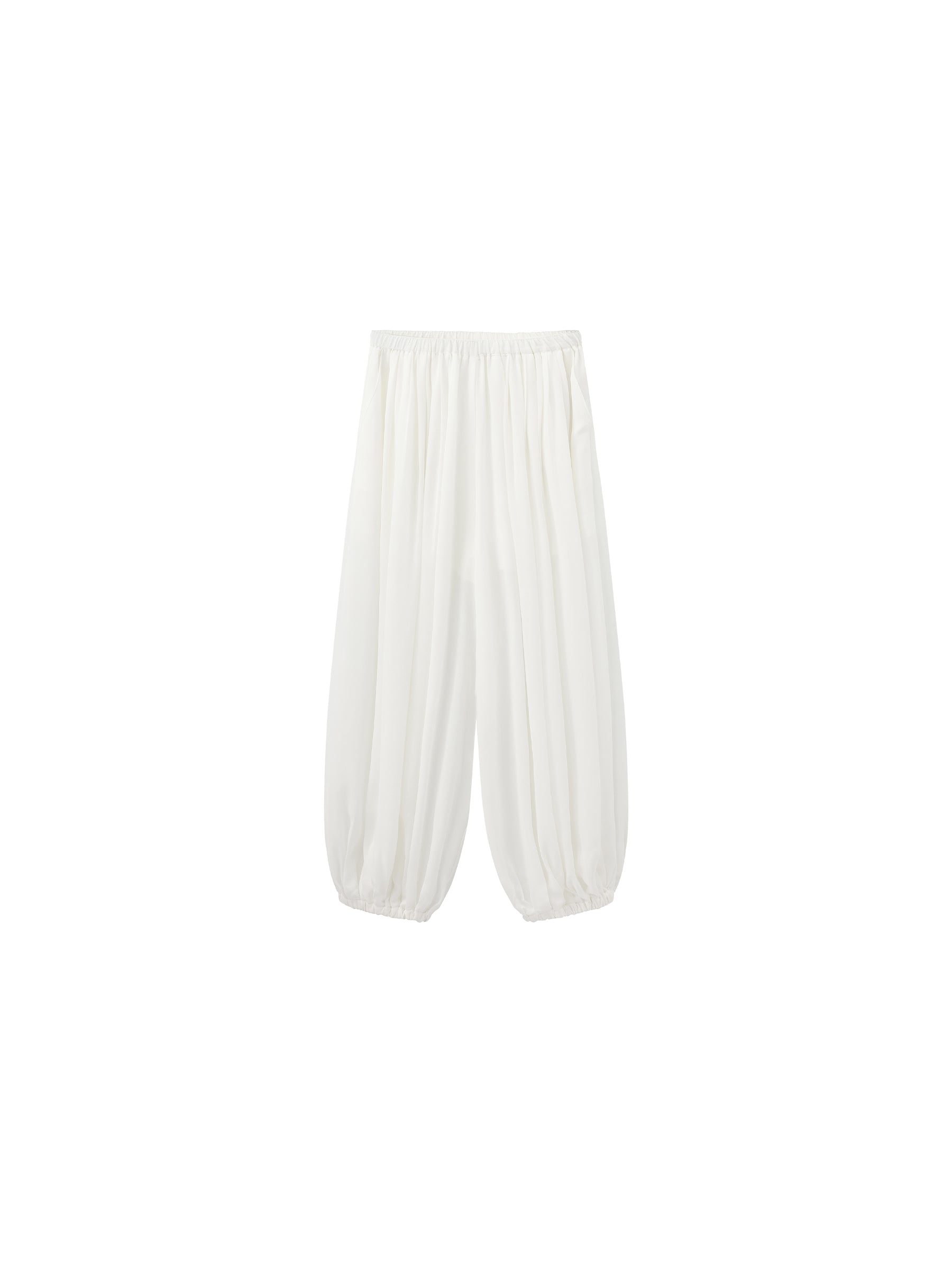 Pleated Balloon-Leg Elastic-Waist Trousers-15