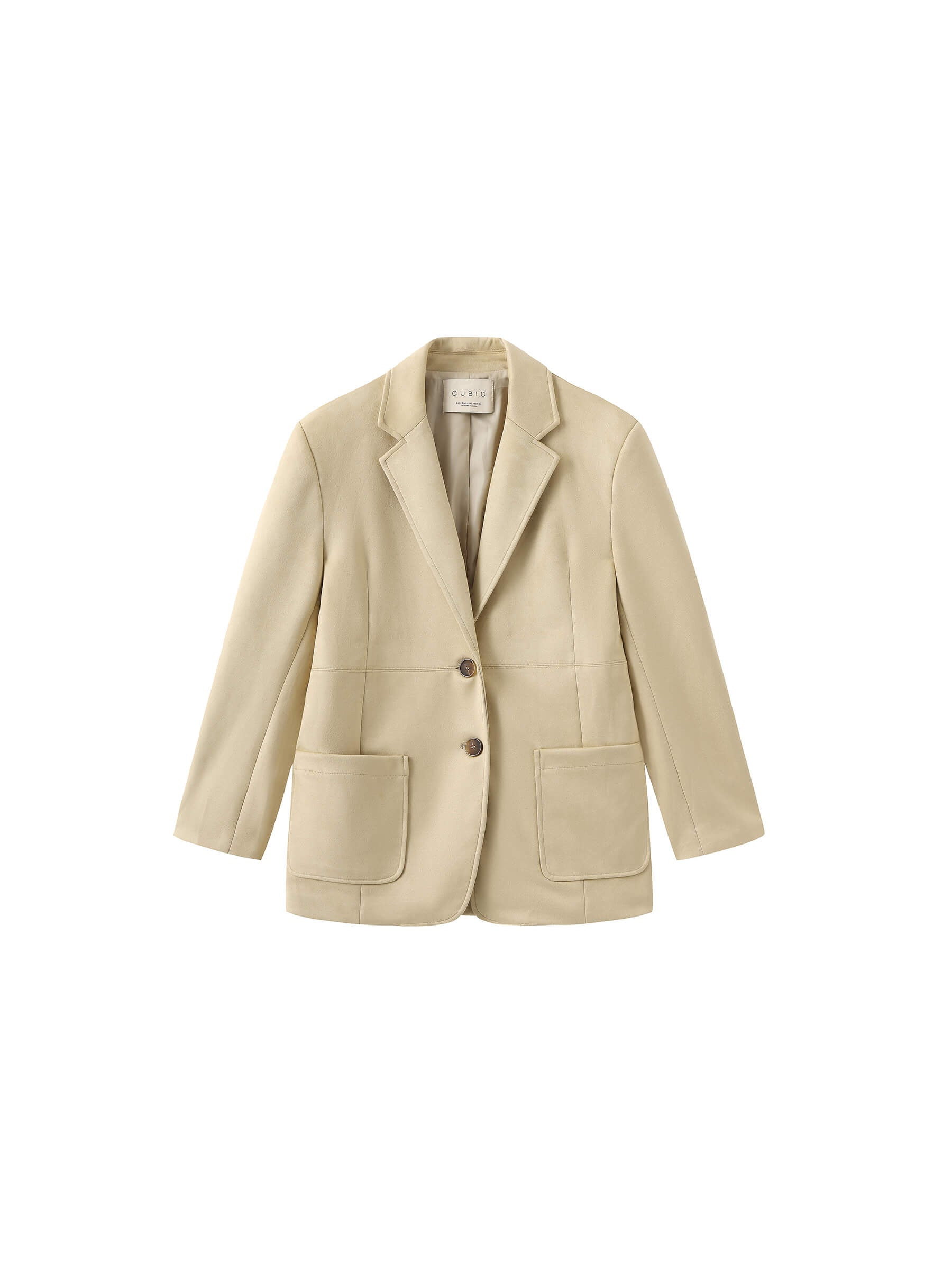 ONE BY CUBIC Silky Tailored Suede Jacket-20