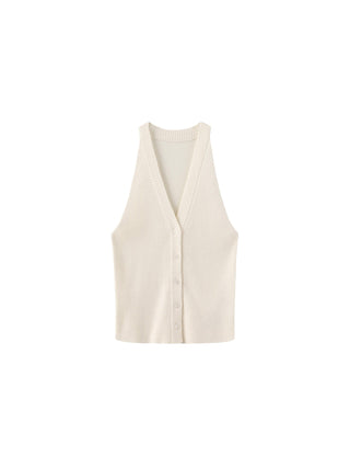 Halter Neck Off-Shoulder Cardigan Vest