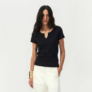 CUBIC Cotton-Blend Notch Neck Slim Fit T-shirt
