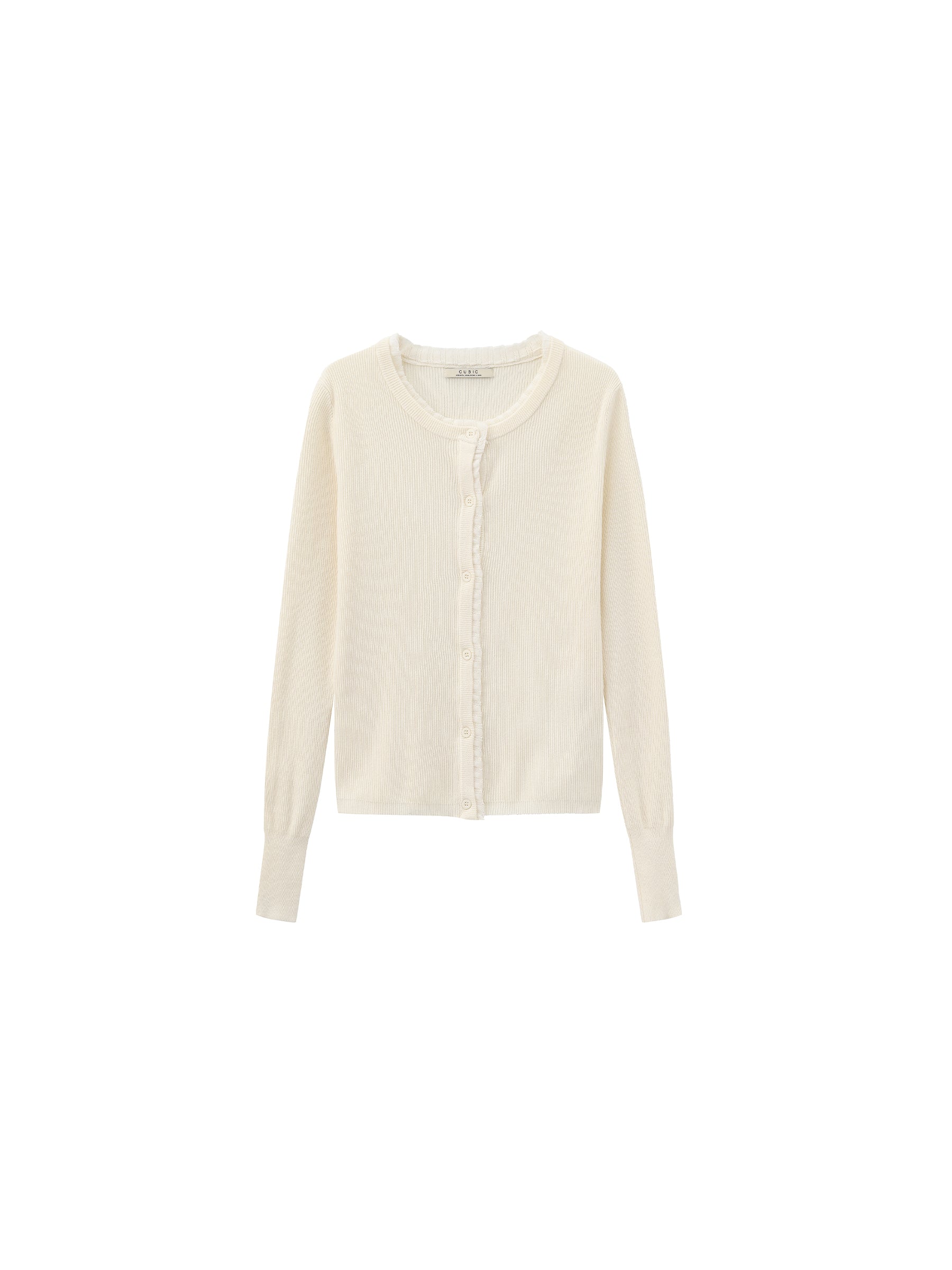 CUBIC Lace-trimmed Linen Knit Cardigan-15