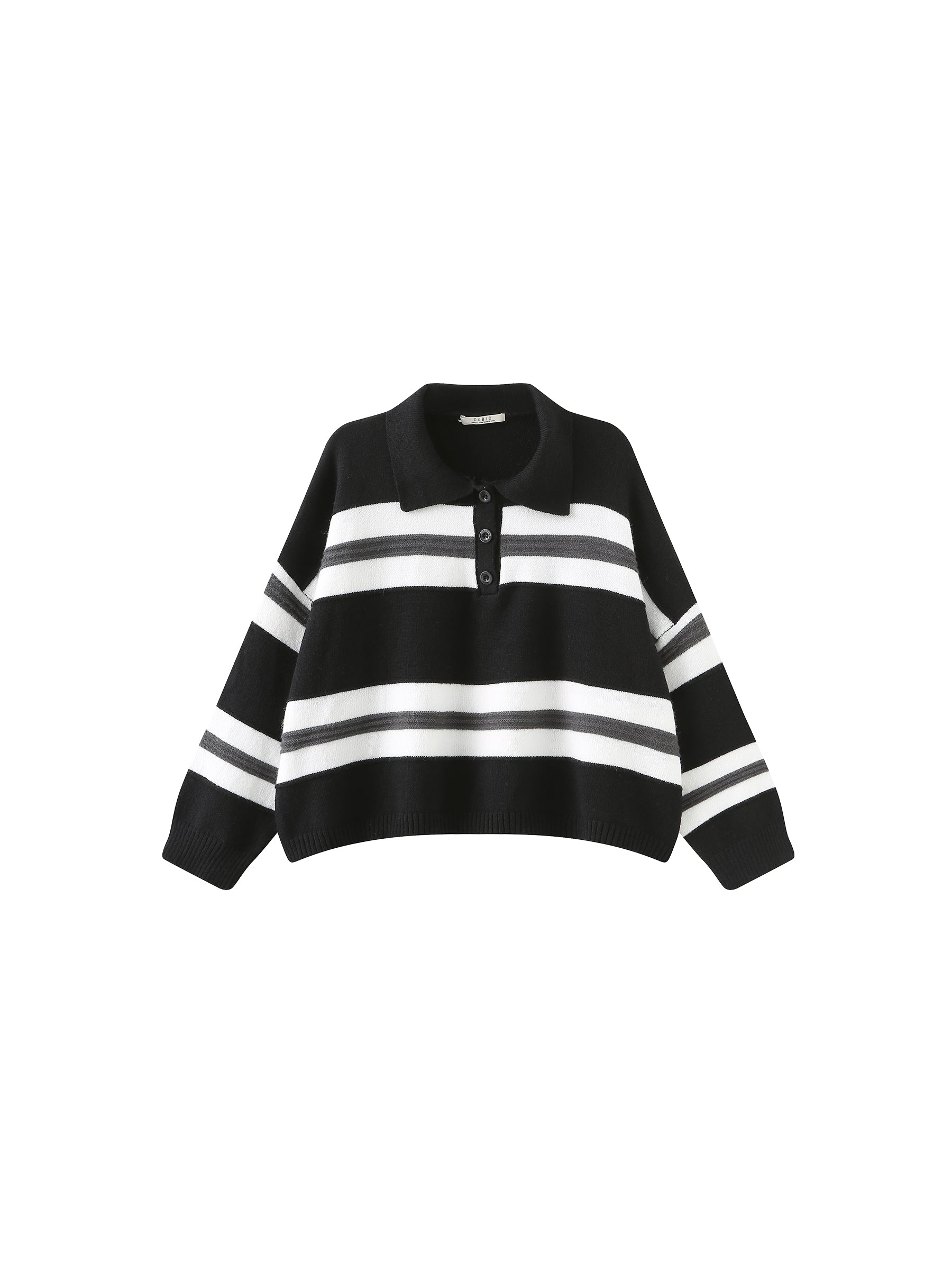 Oversized Contrast Striped Sweater-17