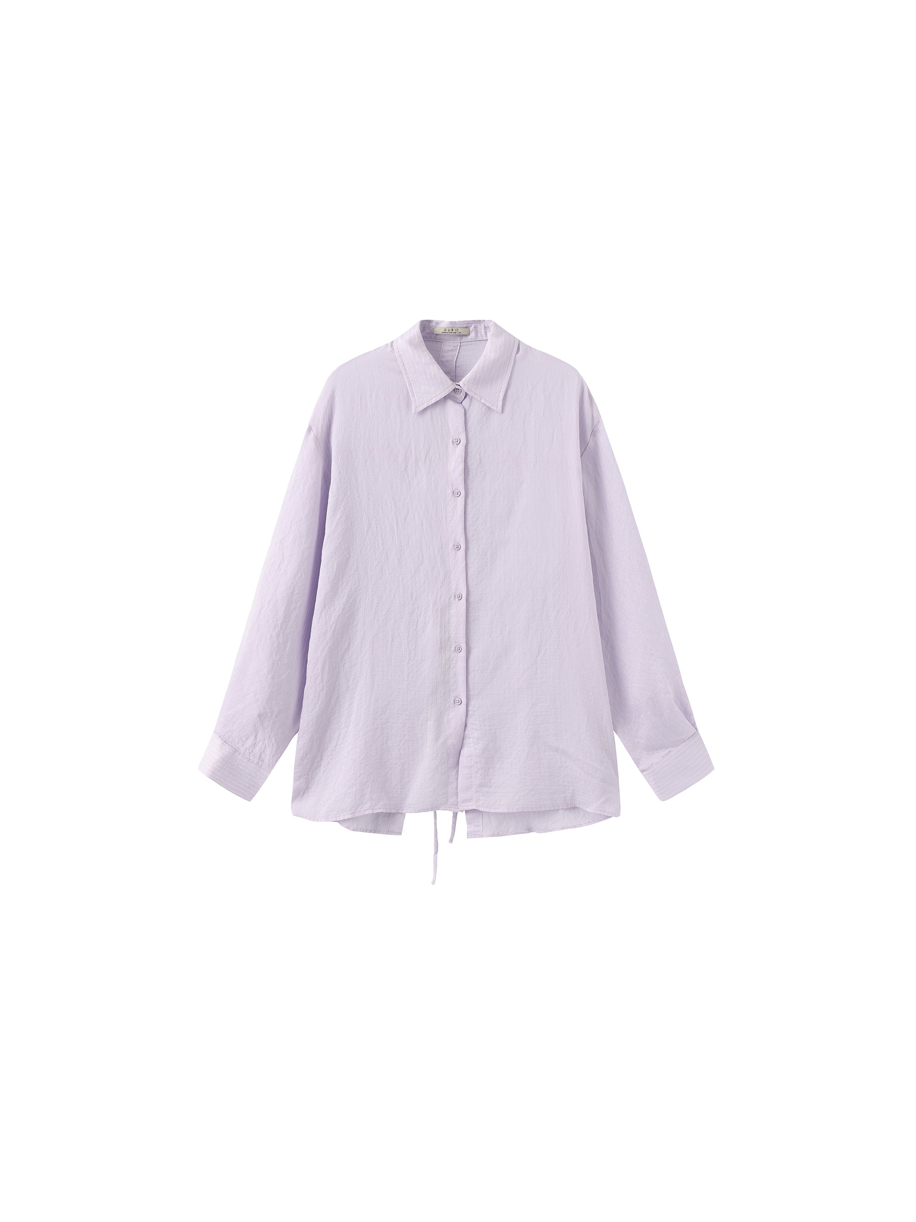 Semi-Sheer Oversized Striped Pattern Shirt-17