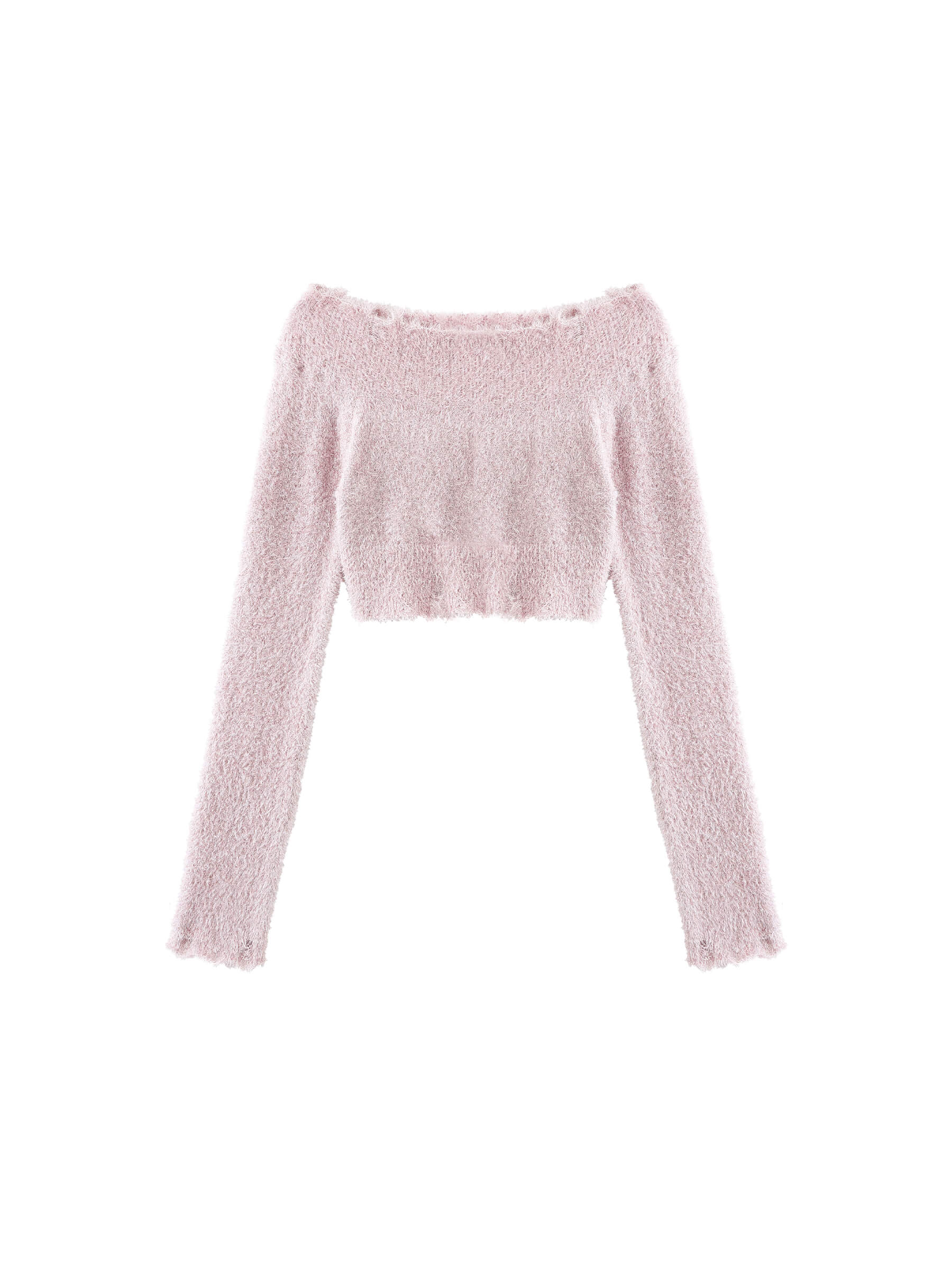 Off-Shoulder Long Sleeve Knit Crop Top-26