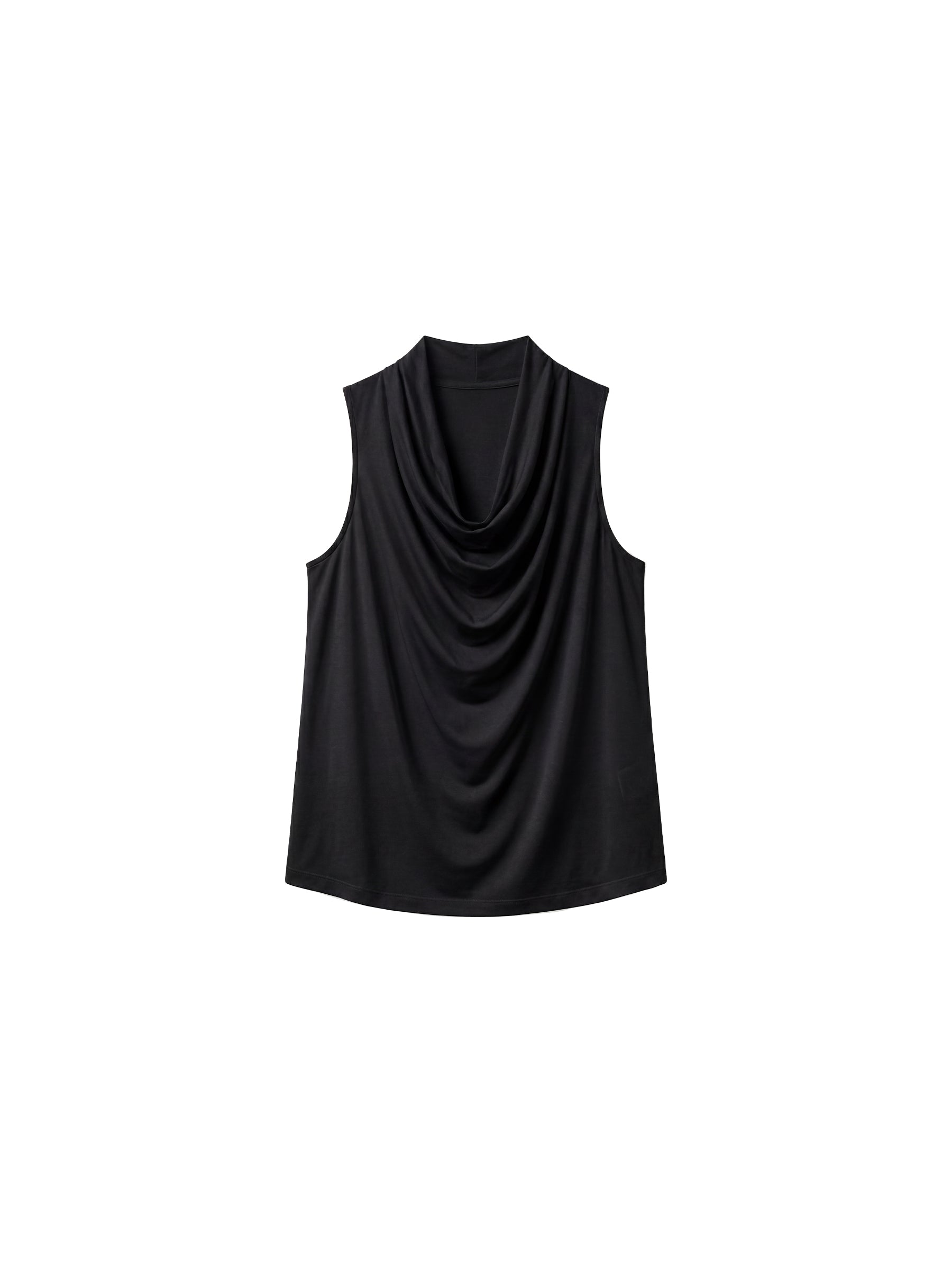CUBIC Acetate Solid Cowl Neck Sleeveless Top-15