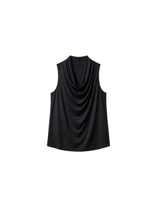 CUBIC Acetate Solid Cowl Neck Sleeveless Top
