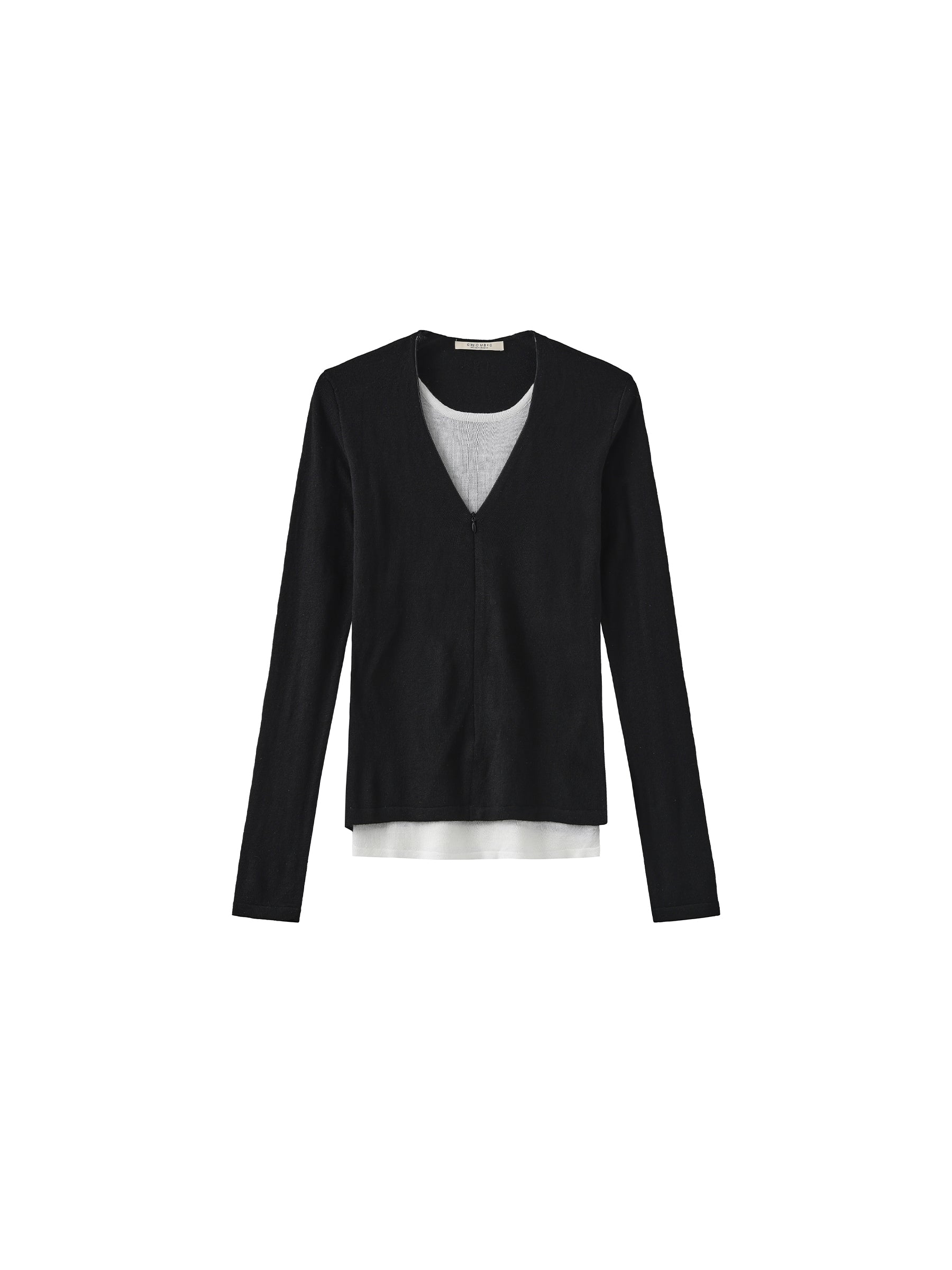 Casual Faux-Layer Knit Top-15