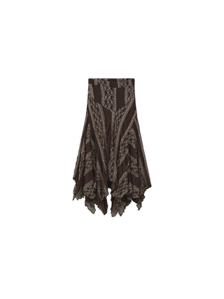 Chiffon Knit Asymmetric Maxi Dress