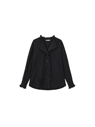 CUBIC Lace-Trimmed Linen Long-Sleeve Shirt