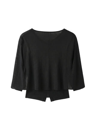 CUBIC Cape-Style Button Front Top