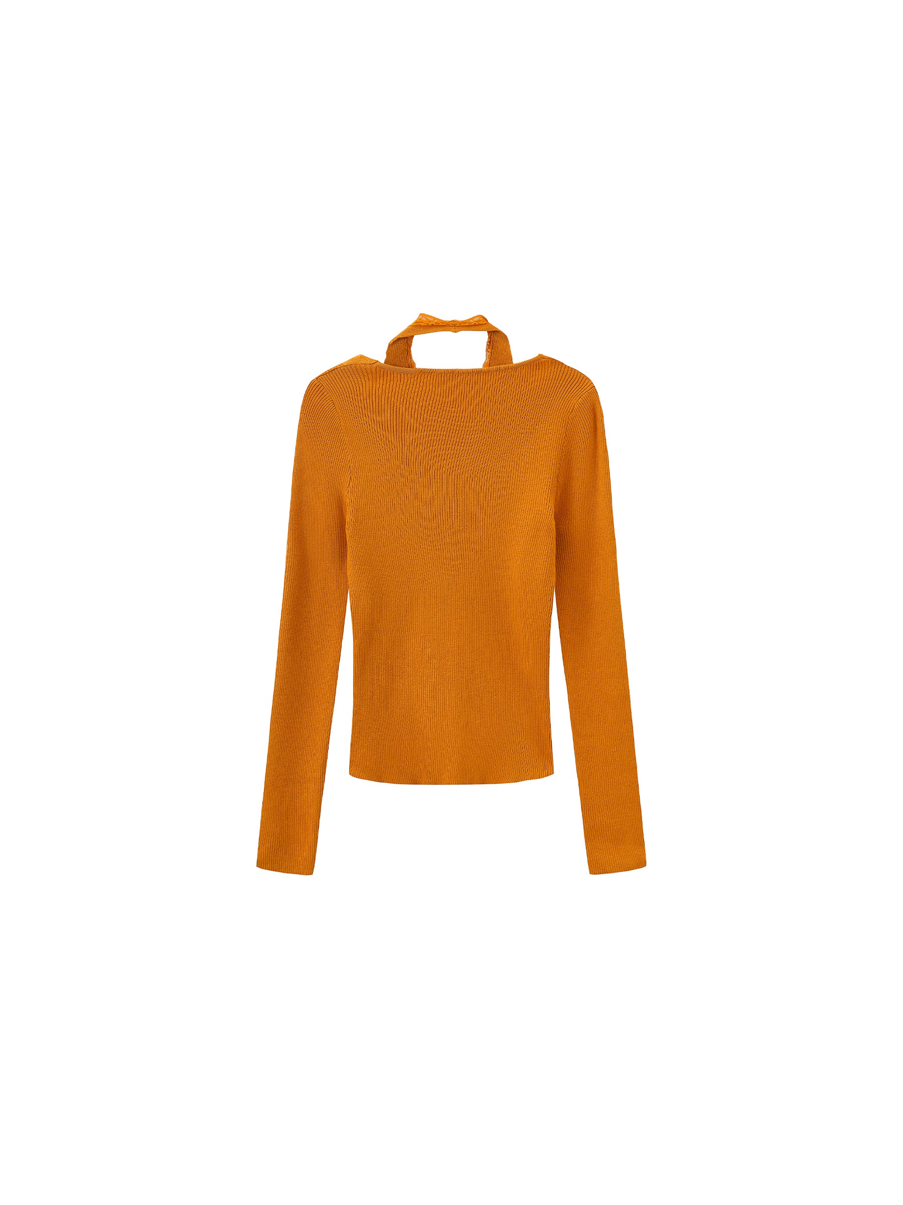 Layered Look Halter Neck Slim-Fit Knit Cardigan-15