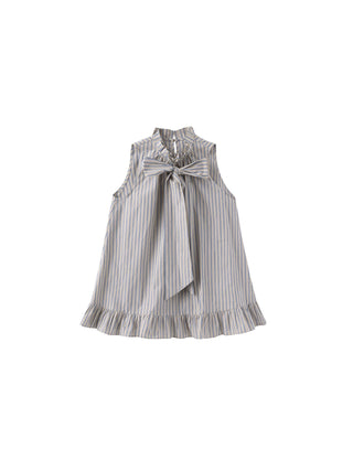 Ruffle Stand Collar Tie A-line Tank Top