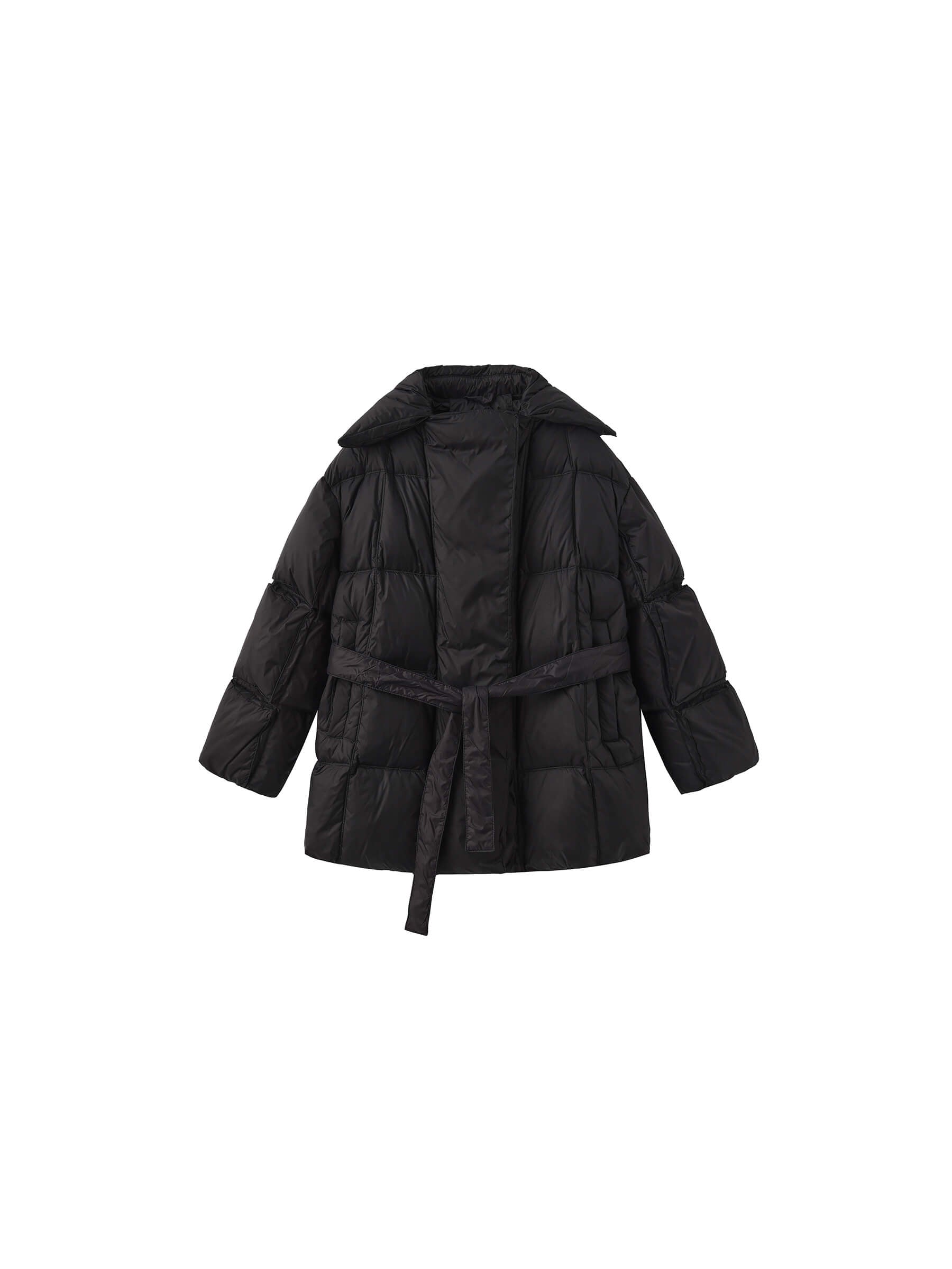 Short Boxy Down Coat-17