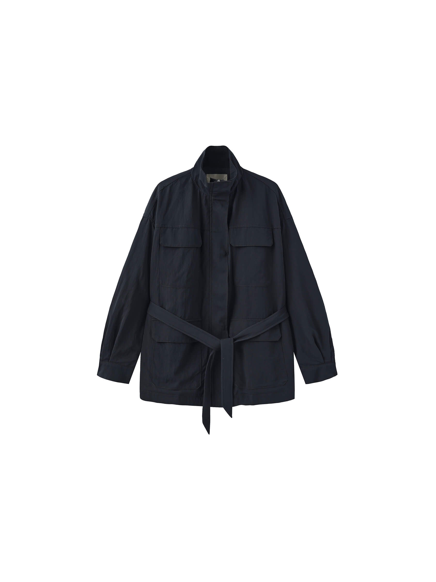 Oversized Funnel Neck Cropped Cargo Jacket-17