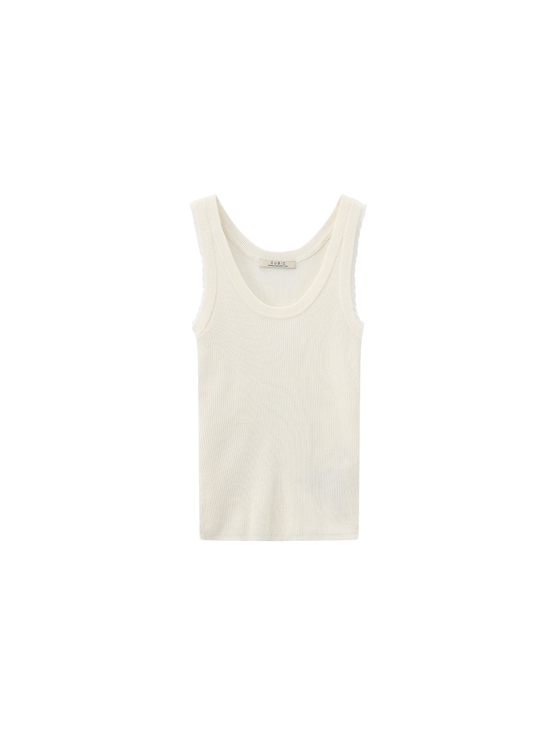 CUBIC Lace-trimmed Linen Knit Vest-15