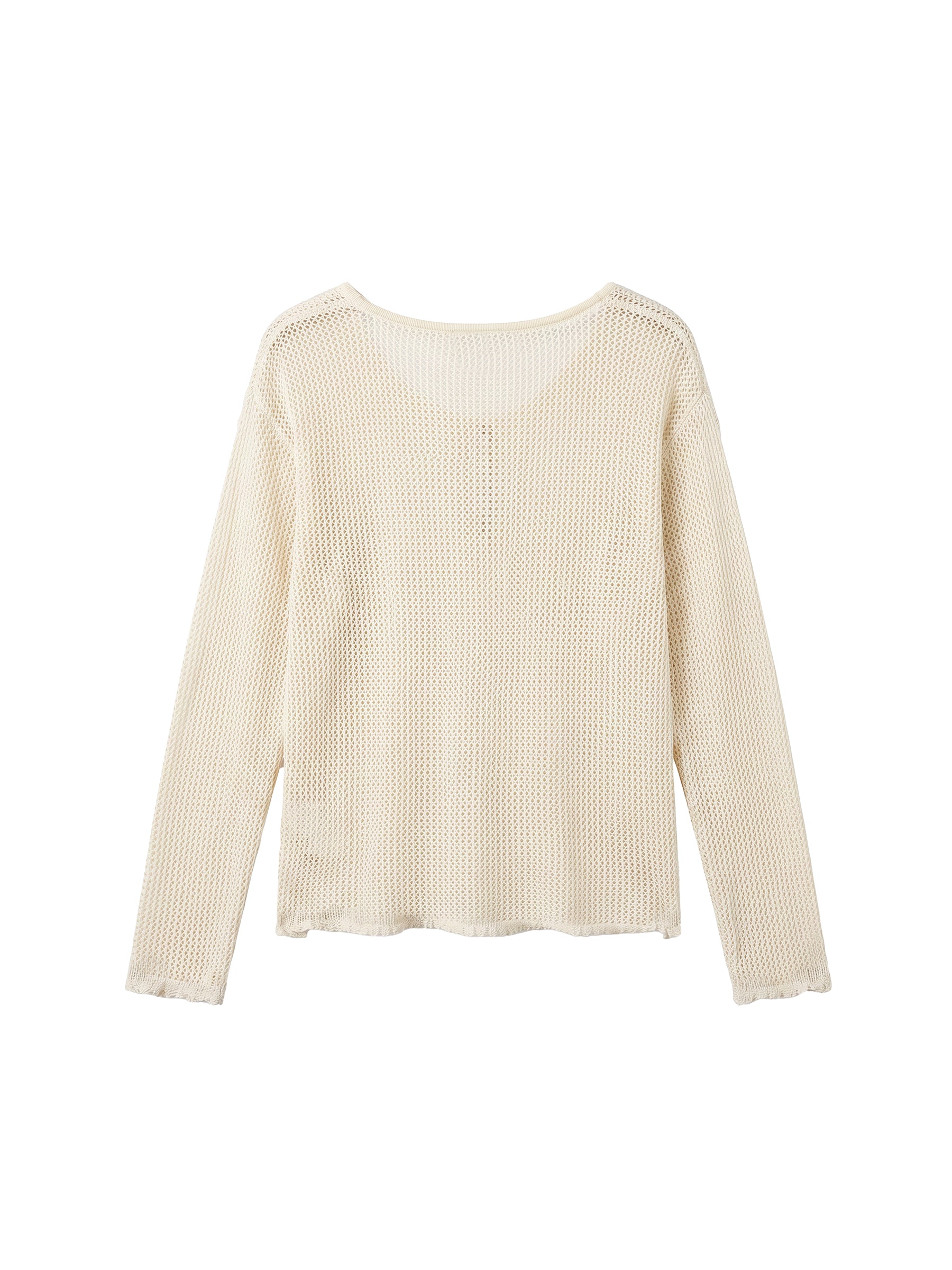 CUBIC Button Detail Open-Knit Top-14